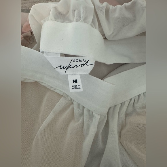 Soma Crinkle Satin Maxi Bra Dress Sunset Colors Vacation Flowy NWT Medium - Picture 11 of 11